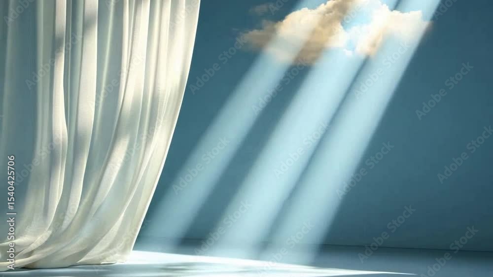 Aufkleber light and shadow serenade: a breathtaking spectacle of light and shadow dances across a softly drape