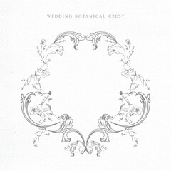 Vintage Wedding Botanical Crest