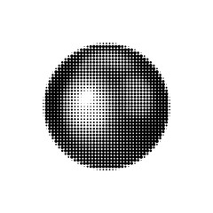 Halftone sphere vector illustration, perfect for retro design projects, abstract art, and pop art themes. Ideal graphic for backgrounds, tech prints, and modern digital art enthusiasts.
