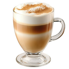 Obraz premium side view of coffee transparent isolated on white and transparent background