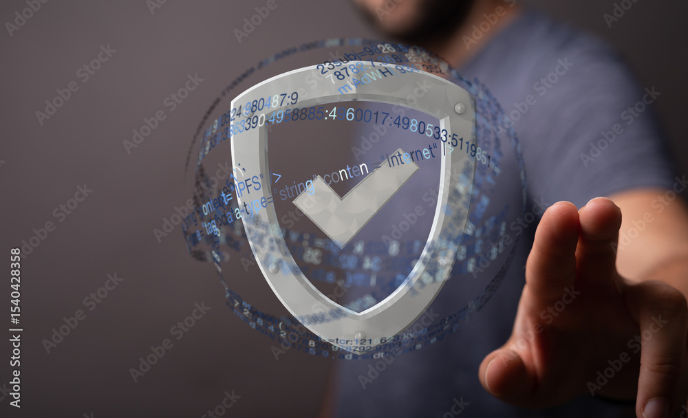 Aufkleber Secure your data with robust cybersecurity.  Protect against threats with advanced digital shield technology.