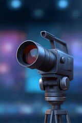 Naklejka premium Digital video camera in studio