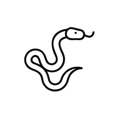 Fototapeta premium Hand drawn line art illustration of a snake