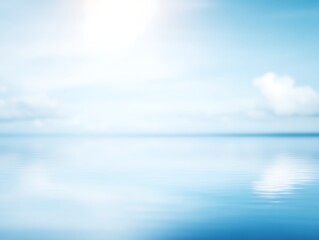 Soft-focus serene sky and water