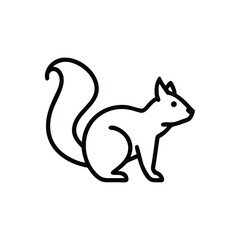 Hand drawn line art illustration of a squirrel