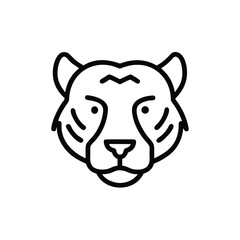 Hand drawn tiger head line art illustration graphic design