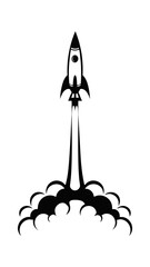 Rocket launch silhouette icon