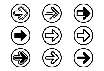 Arrow icons set design, Arrow sign symbol black on white background