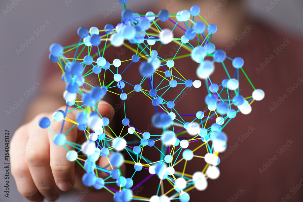 Poster Abstract image of a complex network, representing connection and global communication.