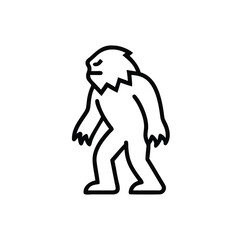 Hand drawn bigfoot illustration line art mythical creature