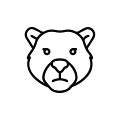 Hand drawn line art illustration of a bear face