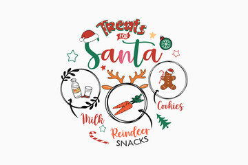Christmas Eve Santa Snack Plate Graphic Retro Santa tray SVG Design