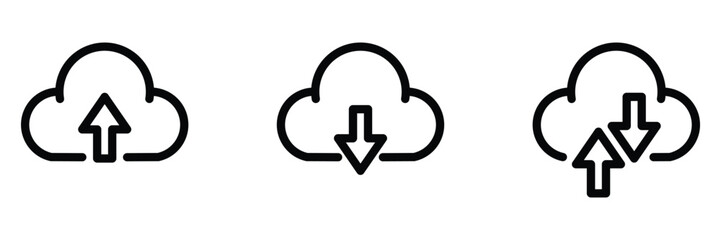 cloud icon, containing cloud upload, download symbol, vector illustration