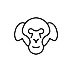 Hand drawn line art monkey head illustration primate animal design