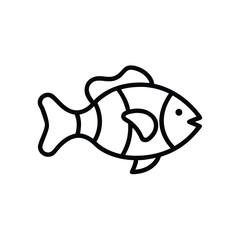 Hand drawn cute cartoon fish line art illustration