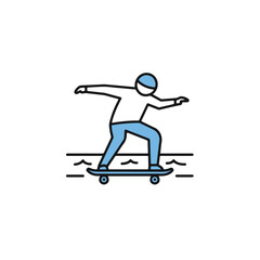 Skateboarding near the ocean.