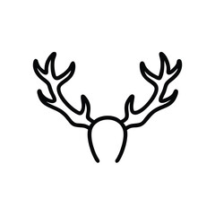 Hand drawn reindeer antlers headband holiday design element