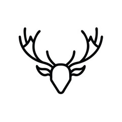 Hand drawn deer head line art minimalist logo design