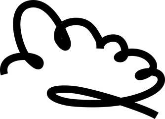 Clouds icon collection. Doodle bold line