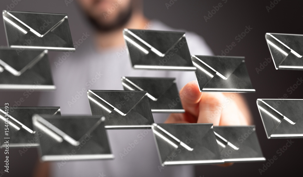 Aufkleber modern communication challenges. overwhelmed by emails? see how to manage your inbox.