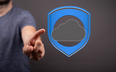 Cloud security, data protection, cyber safety, online privacy, secure storage, digital shield,...