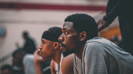 Intent Player on Bench Watching Basketball Game: Focus, Strategy, Team Support