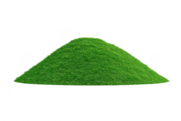 Lush, green grass mound isolated on transparency background, showcasing vibrant color and texture. Perfect for nature themed designs or landscaping concepts