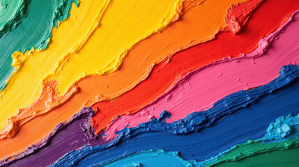 Vibrant colors blend together beautiful abstract pattern, showcasing rich textures and layers of paint. artwork evokes sense of creativity and joy