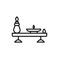 Hand drawn minimalist altar candles flames spiritual wellness