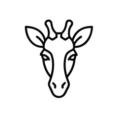 Obraz premium Hand drawn giraffe head line art illustration