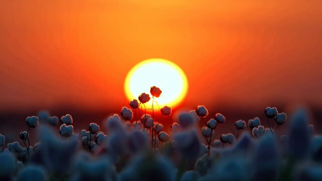 Cotton field at sunset (1)