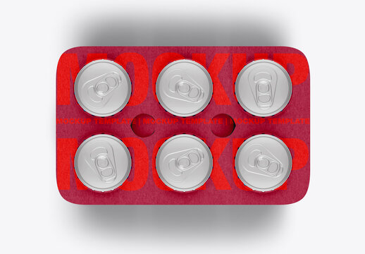 Six-Pack Cans Mockup