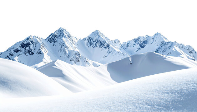 Snow-covered mountain hills, realistic snow texture and lighting