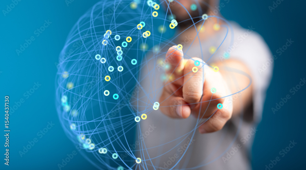 Aufkleber Connecting the world through advanced technology.  See the future of networking.