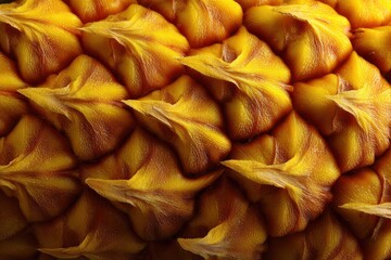 Fototapeta premium Intricate patterns of pineapple skin reveal a stunning abstract design with vibrant colors and unique textures