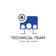 technical team support team logo design creative modern minimal 