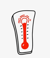 暑さで振り切れそうな温度計