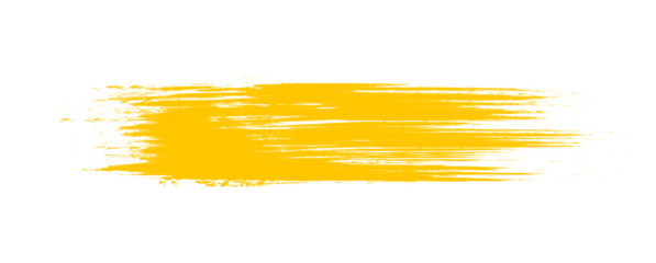Yellow Brush Stroke Texture Design Art, Transparent Background
