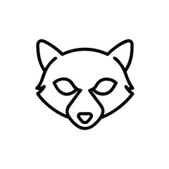 Hand drawn minimalist fox head line art illustration