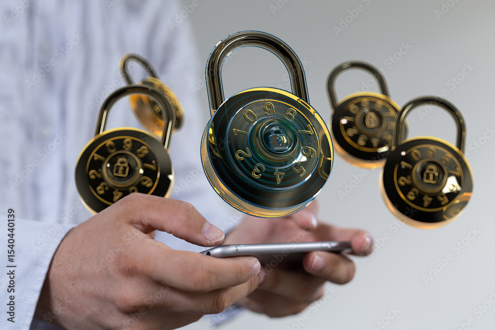 Aufkleber Enhance your online security with strong passwords and advanced encryption. Safeguard your valuable data.