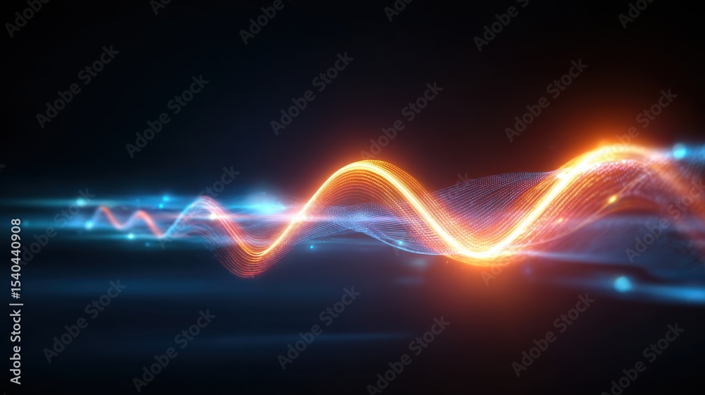 Aufkleber Abstract visual representation of colorful sound waves with a dark background, showcasing dynamic movement and energy.