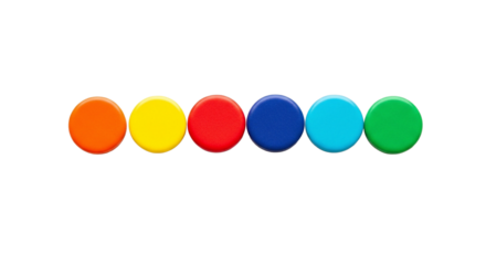 Colorful circles rainbow colors spectrum vibrant hues primary colors secondary colors black background isolated on transparent background