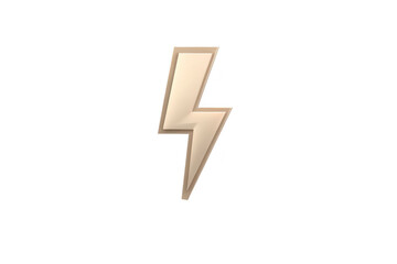 Metallic lightning bolt icon with sleek, modern design, symbolizing energy and power. shiny surface adds futuristic touch, making it ideal for technology or energy related themes