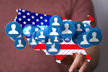 Visual representation of a nationwide network, connecting individuals across the United States.