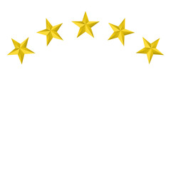 Luxury five gold stars in arch formation