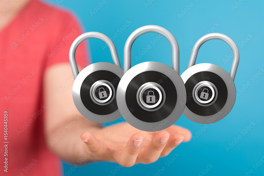 Poster Secure your information with robust cybersecurity measures.  Multiple layers of protection are key.