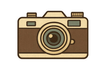 Retro style camera capturing memories, with a transparent background for easy integration into any design
