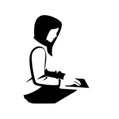 Woman in hoodie silhouette vector illustration, clean cutout design