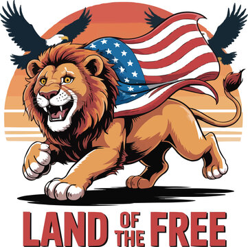 Vector illustration of a pride lion running clip art