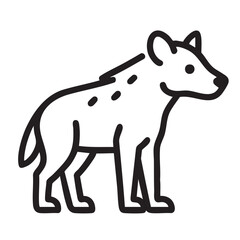 Hyena Icon: An illustrated hyena, elegantly presented in an iconic, minimal line art style, perfect for modern and versatile design applications.